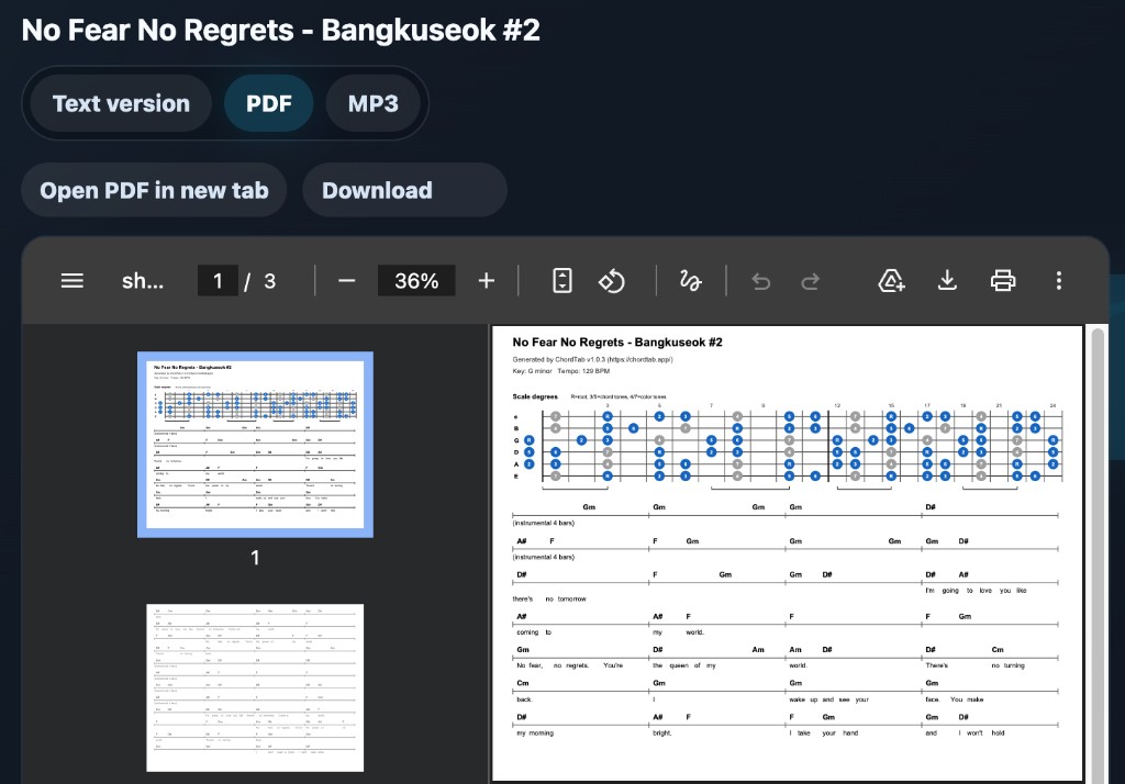 ChordTab PDF result example
